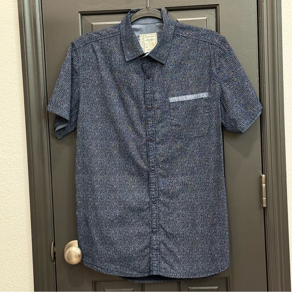 ALEXANDER JULIAN Men's Blue Flower Patterned Shirt